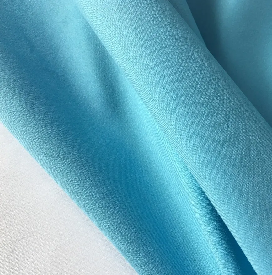 100% recycled RPET blue satin weave microfiber brushed peach skin 140GSM fabric wide width fabric plastic pet for drawstring bag