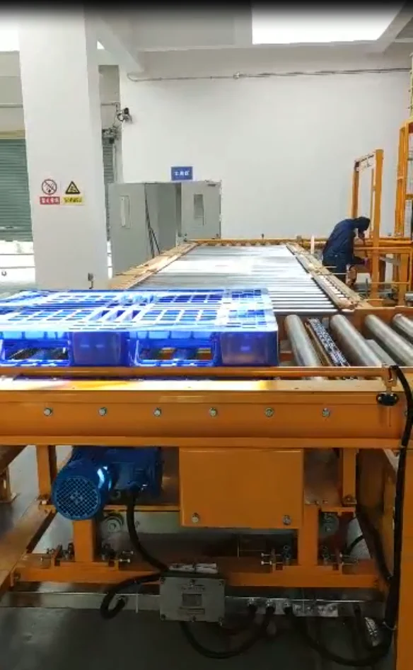 Shanghai Muxiang pallet transfer unit in  chain conveyor and double chain conveyors for  automatic car assembly lines