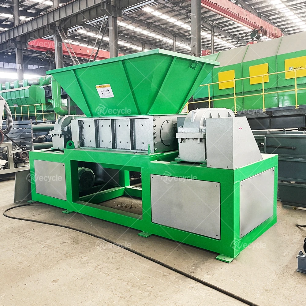 Wonderful Double Two Shaft Shredder Machine for Recycling Metal Scraps Tires Waste Plastic Wood