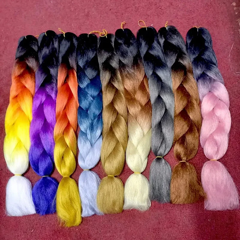 Multi Colors Ombre Super Jumbo Braids Women Attachment Hair Braiding Synthetic Afro Twist Braid For Hair Extension
