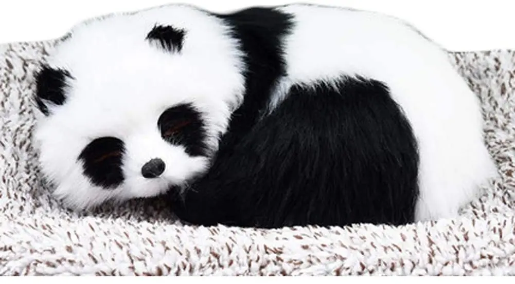 Simulation Panda Plush Sleeping Animals  Fresh Air Car Ornament  Lifelike Sleeping Lying Small Cute Fuzzy Panda