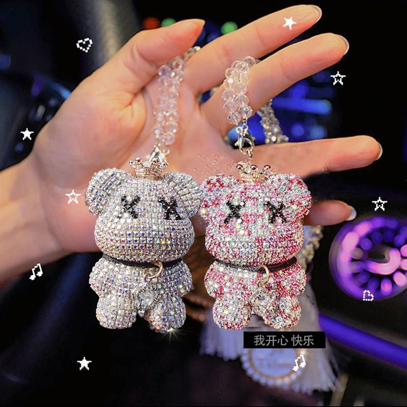 Fat bear Wholesale auto parts hair pendant auto interior supplies rearview mirror bear auto hang new to manual crystal