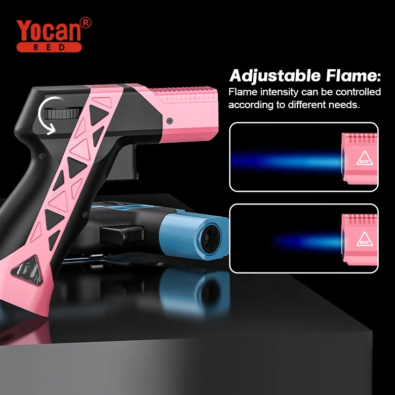 Wholesale BBQ Kitchen Cigar Red Flame Thrower Windproof Lighter Butane Refillable Jet Flame Torch Gas Lighters