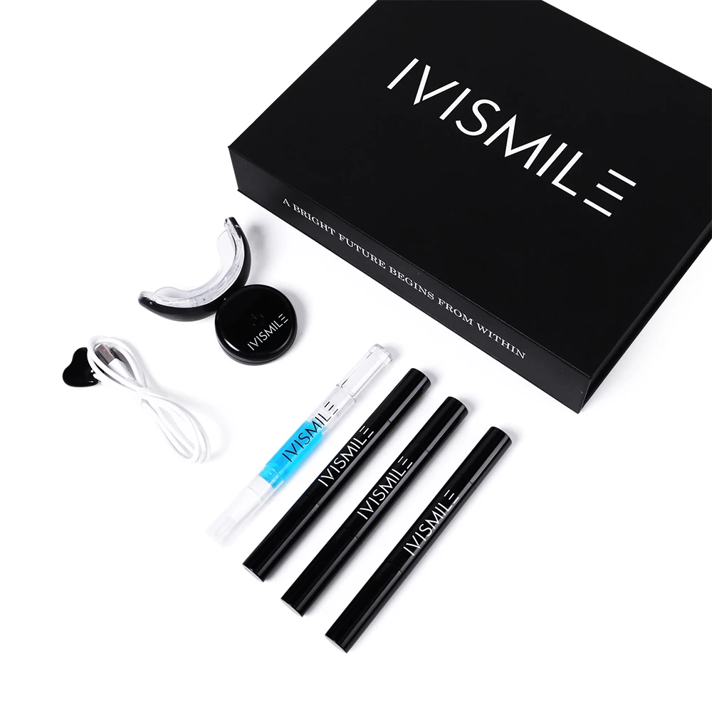 IVISMILE Home Food Grade Blue Light 35% Peroxide Gel tooth whitening gel anti-allergic Pen Teeth Whitening LED Kit