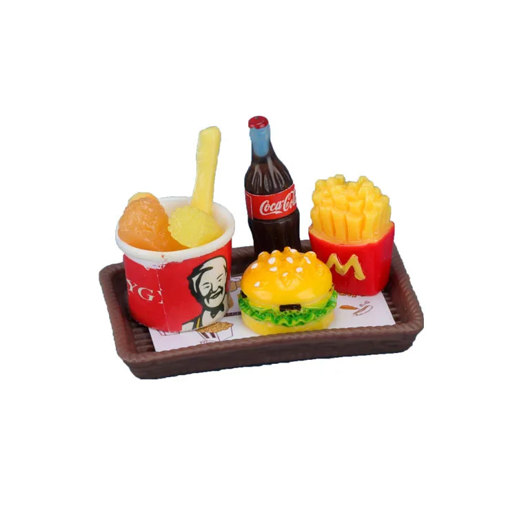 Mini Doll House Mini 1/6 Burger Coke Cup Fast Food For Barbie Blyth Doll House Kitchen Play Set Ice Cream Accessories Toys