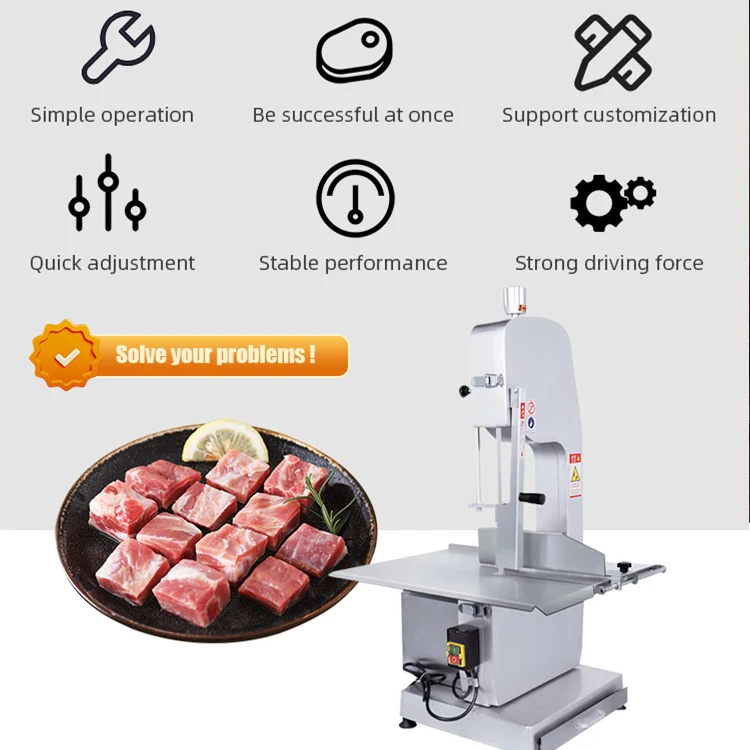 Commercial Automatic Kitchen Equipment Butcher Table Top Electric Cow Beef Frozen Meat And Bone Band Saw Cutter Machine