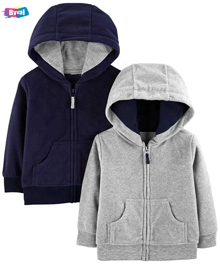 kids clothing factory youth 100%cotton fleece kids hoodies boys 2-pack fleece full zip hoodies