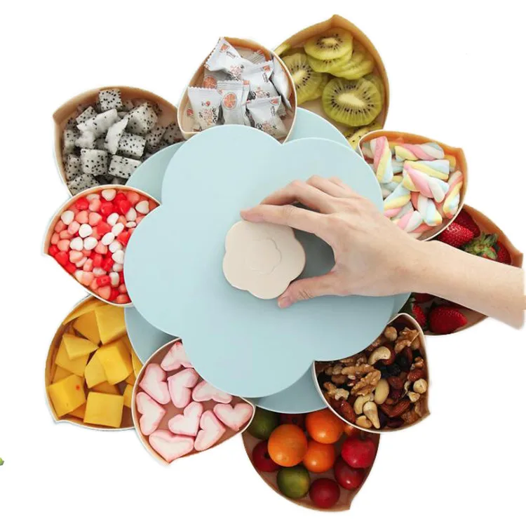 European creative double rotating candy box fruit bowl