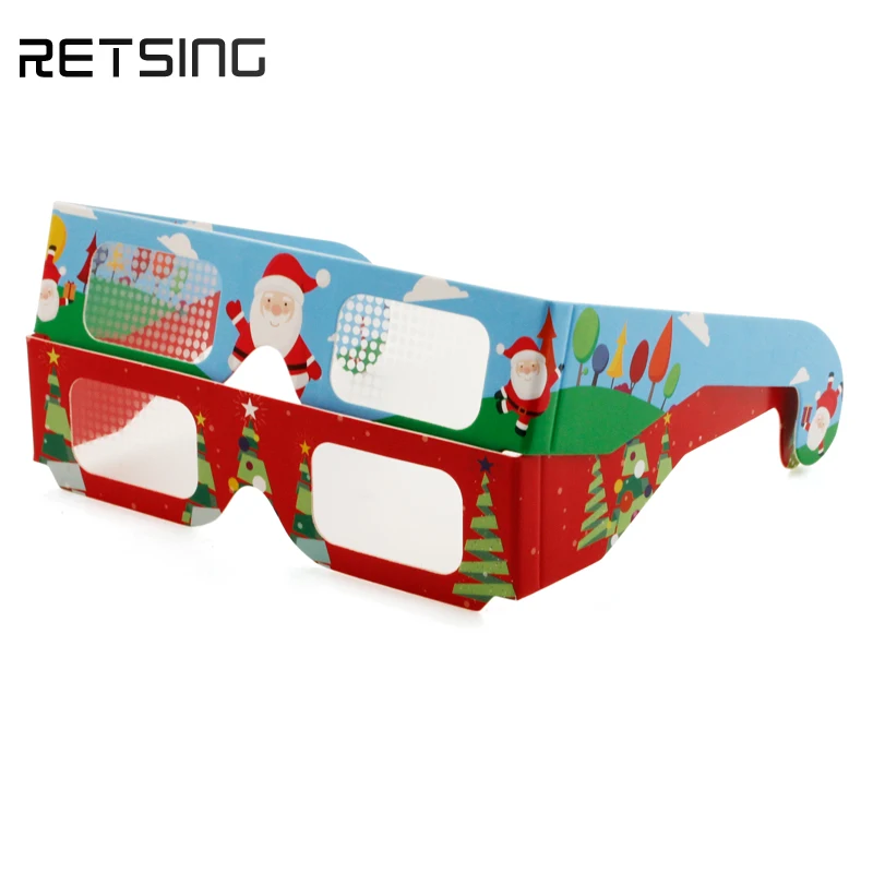 Custom Paper Christmas Diffraction Glasses 3D Firework Glasses