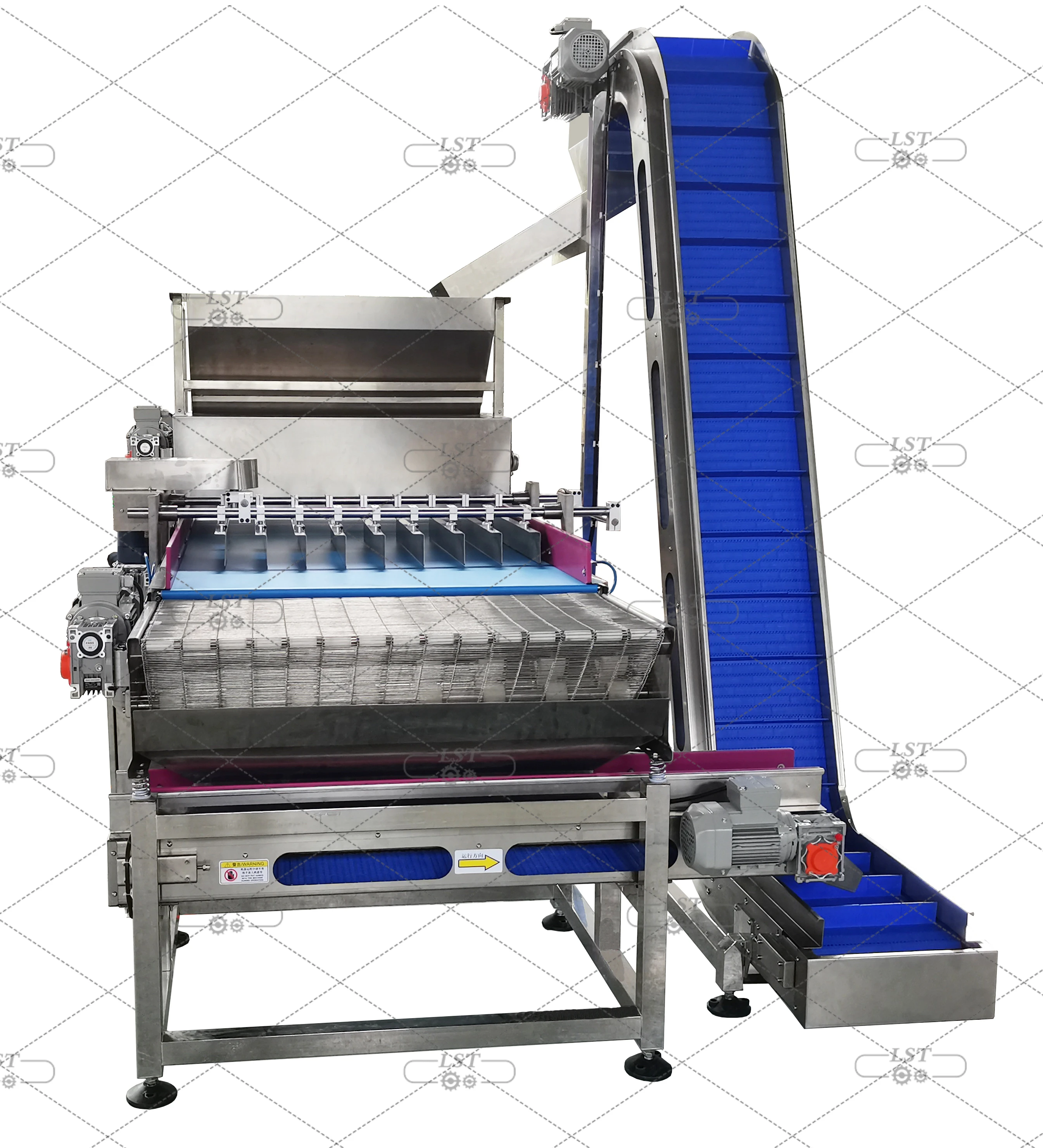 LST automatic  chocolate enrobing and arranging machine customize  food grade conveyors to connect with auto lines