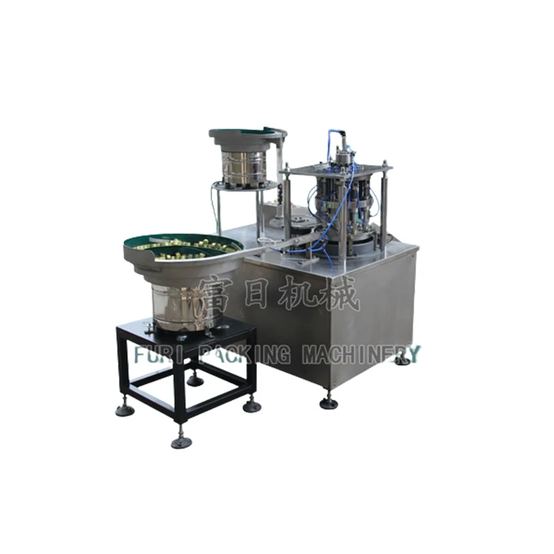 Automatic rubber and aluminum cap assembly machine
