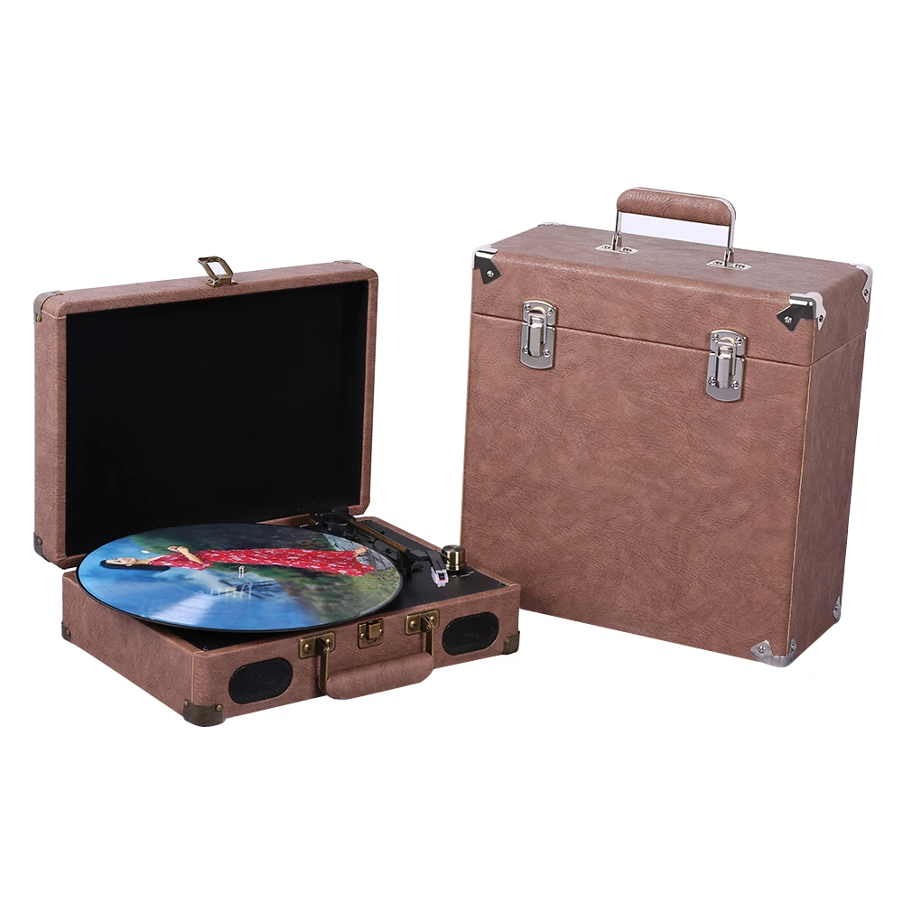 
Винтажная виниловая кожаная запись Victrola в стиле ретро, в наличии до 45 записей 