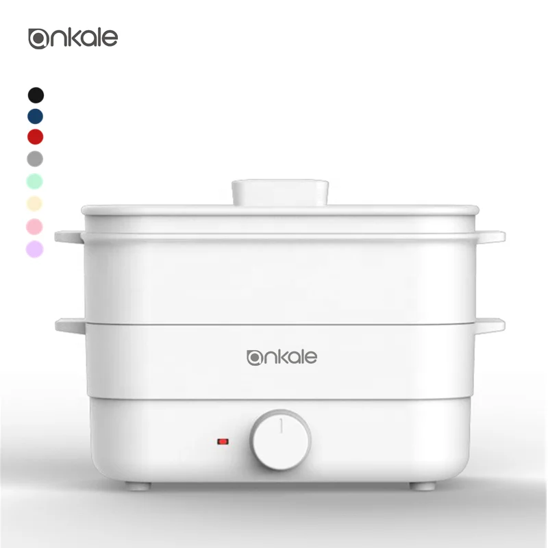 White mini electric cooking pot easy cleaning low price kitchen multifunction electric cooker hot pot