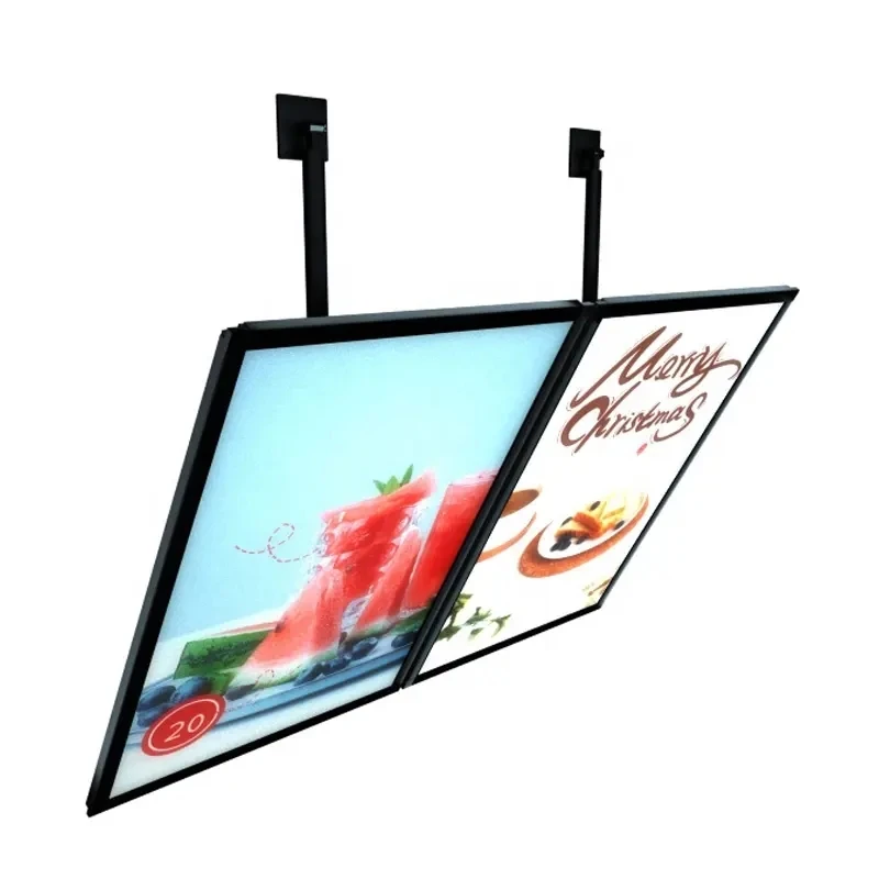 A1 A2 A3 photo frame tempered glass panel luminous restaurant led order menu display slim light box board