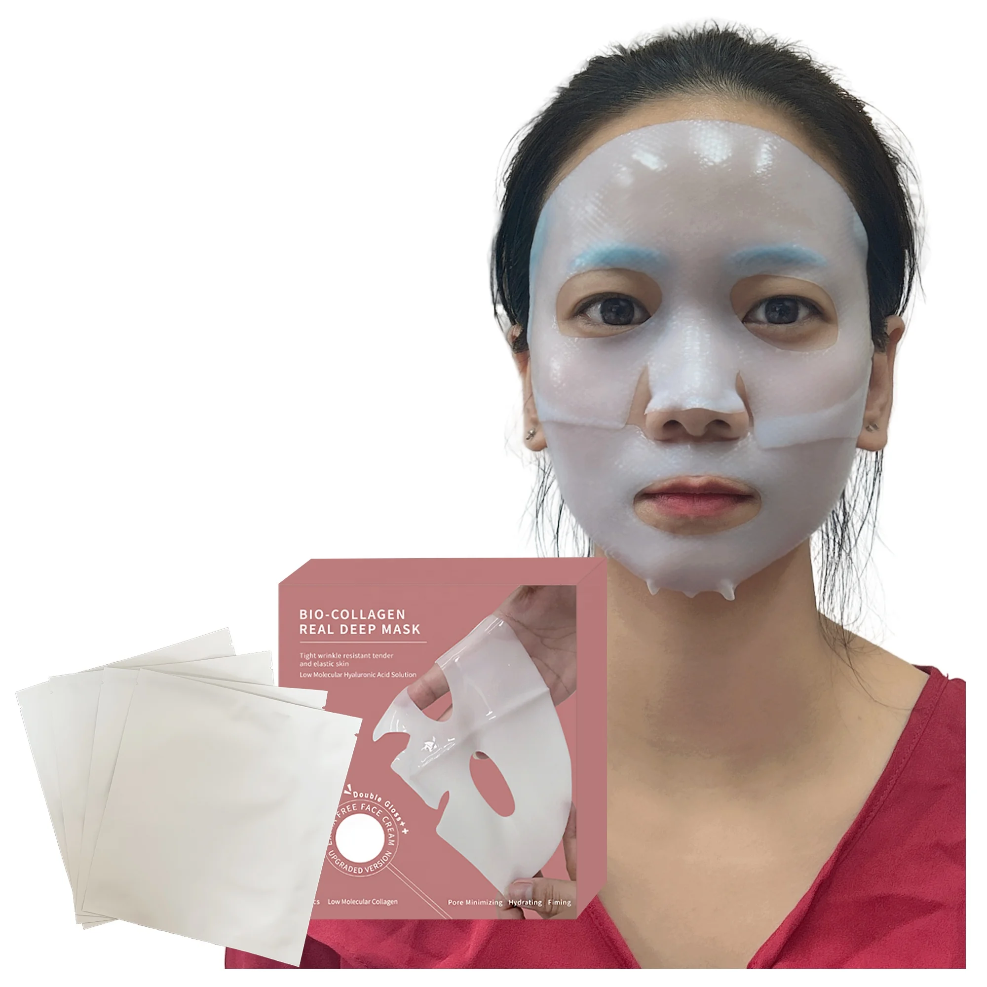korean bio collagen real deep mask deep collagen face mask masking sheet overnight wrap crystal