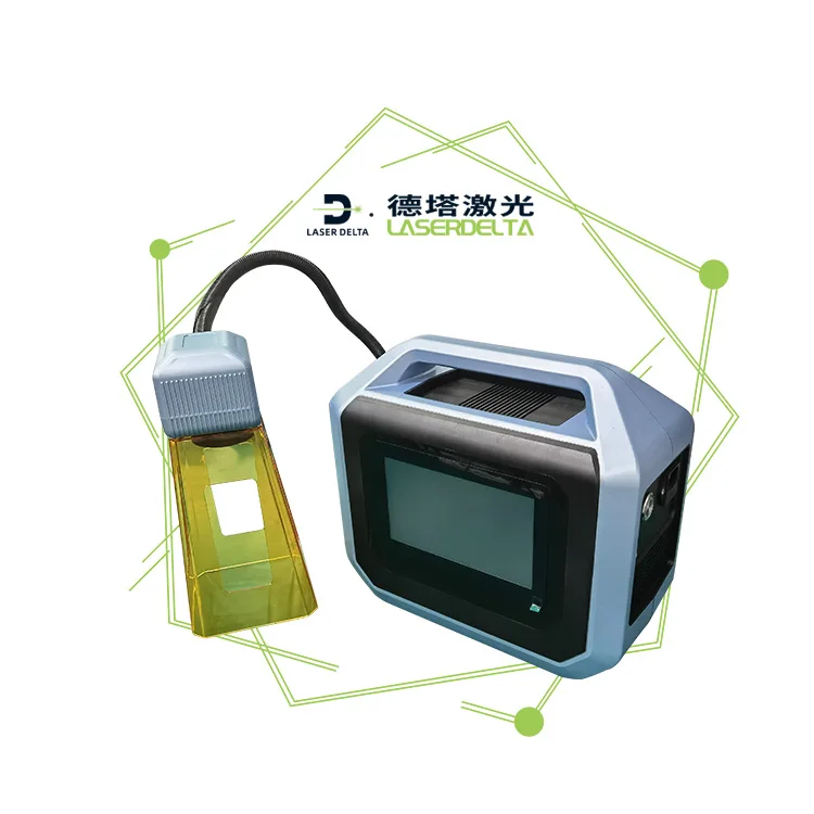 Used in various materials hand-held 20W 30W fiber laser marking machine Portable battery laser marking machine
