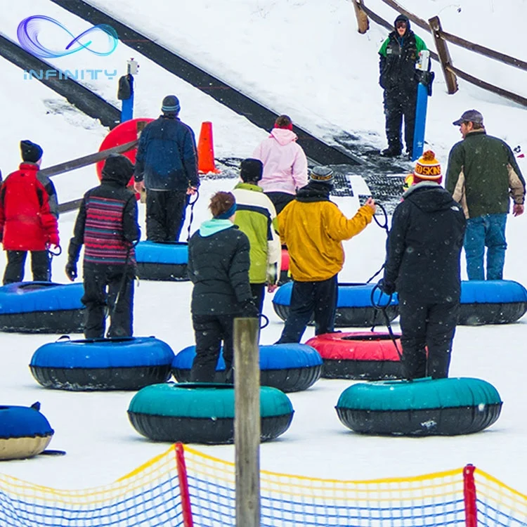 
Kids Commercial Inflatable Snow Sledge Tube Inflatable Snow Sled Tubing Snow Tube with Heavy Duty Cover 