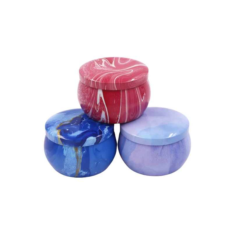 Customized Round Decorative Candle Packaging Tins Empty Candle Tins Containers