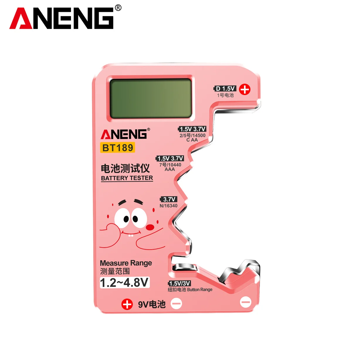 ANENG LCD Display Battery Testers BT189 Universal Button Cell Battery Tester AA AAA D N 9V Battery Power Test Instrument Tools