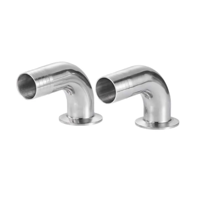 High Quality 304 316 Sanitary Stainless Steel 90 Degree Clamp Quick Joint Elbow Polished Casting Technique Hose Coupling Type