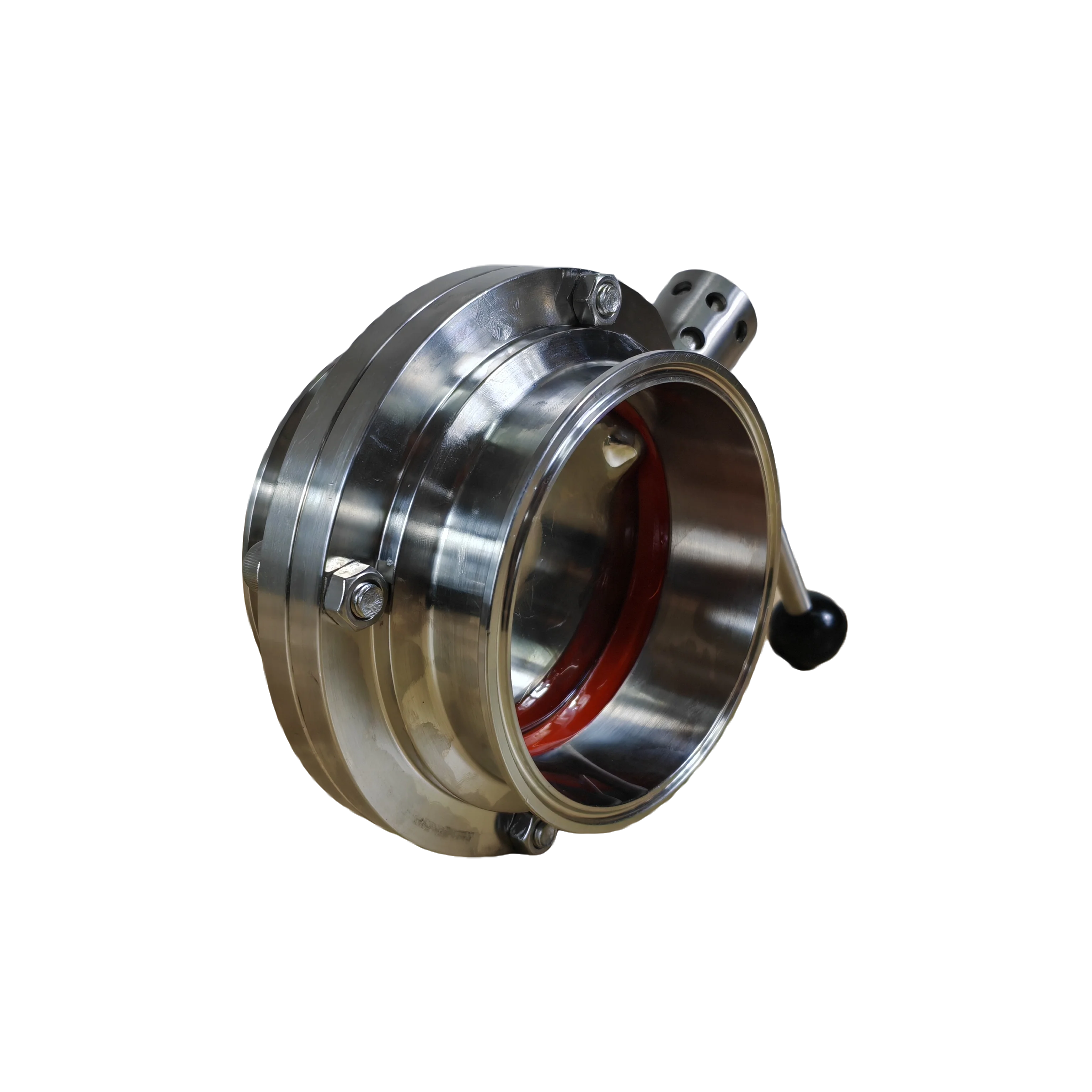 CNJS Chinese factory produces stainless steel sanitary grade SS316L SS304 108mm quick connect sanitary butterfly valve