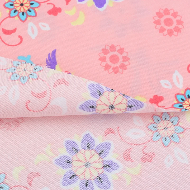 Hot Sale Pink Printed Cotton Fabric High Quality Quilting Home Textiles For Sewing Handicrafts
