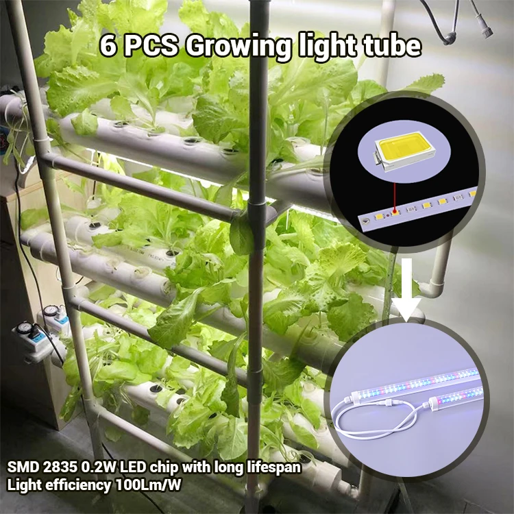UKIOK Outdoor & indoor NFT Home Vertical Garden Hydroponic Growing Systems  with led light