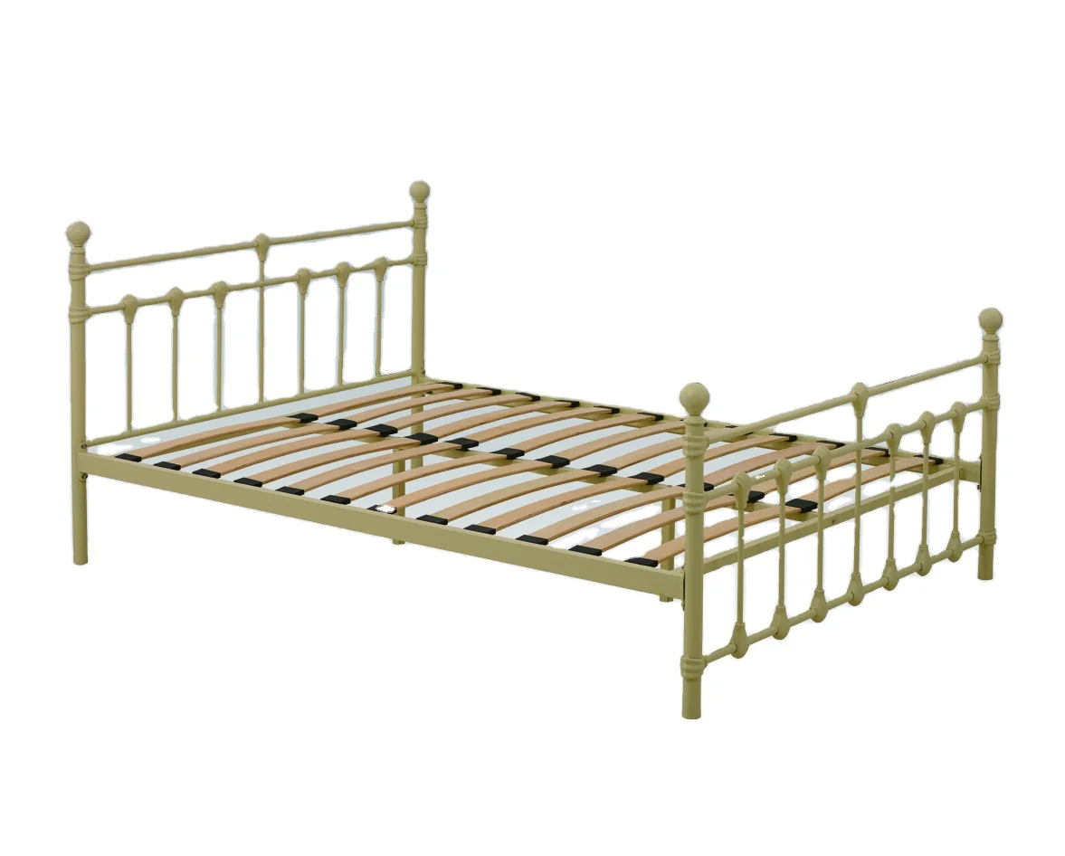 high quality Classic Design Simple Iron Metal Bed Bedroom Furniture Hotel Bed Frame