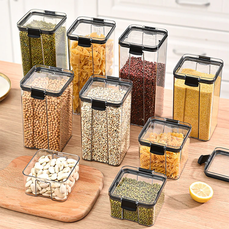 High Quality PET Dampproof Stackable Kitchen Food Storage Containers