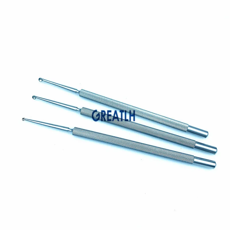 surgical eye curette Chalazion Curette Double-ended Single head Stainless steel Titanium Micro ophthalmic