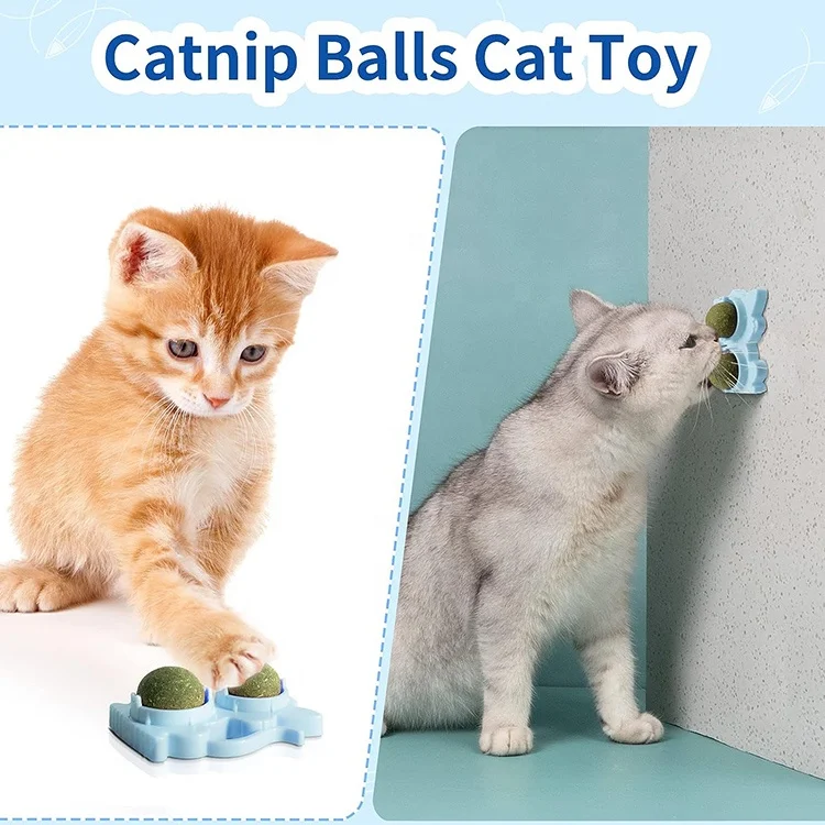 New Arrival Manufacturer Edible Double Ball Indoor Catnip Roller Cat Nip Toy