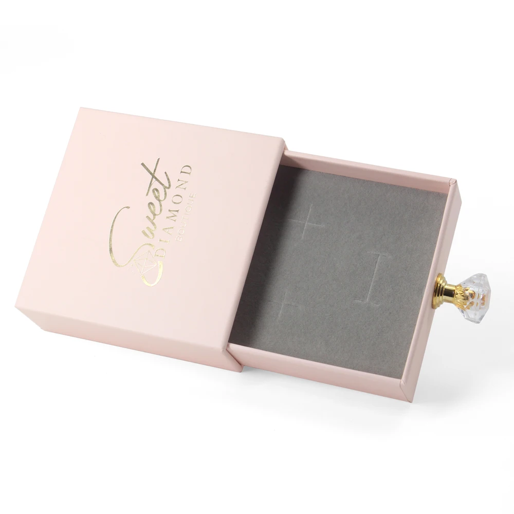 Custom Logo Luxury Paper Cardboard Small Pink Gift Packing Box Earring Packaging jewellery Jewel Jewlery Jewelry Box Packaging
