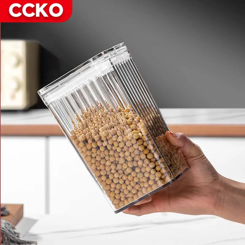 White Green 0.7L Airtight Plastic Food Storage Containers Set With Lids Snacks Cookies Nuts Grains Sugar Tea Sealed Storage Jars