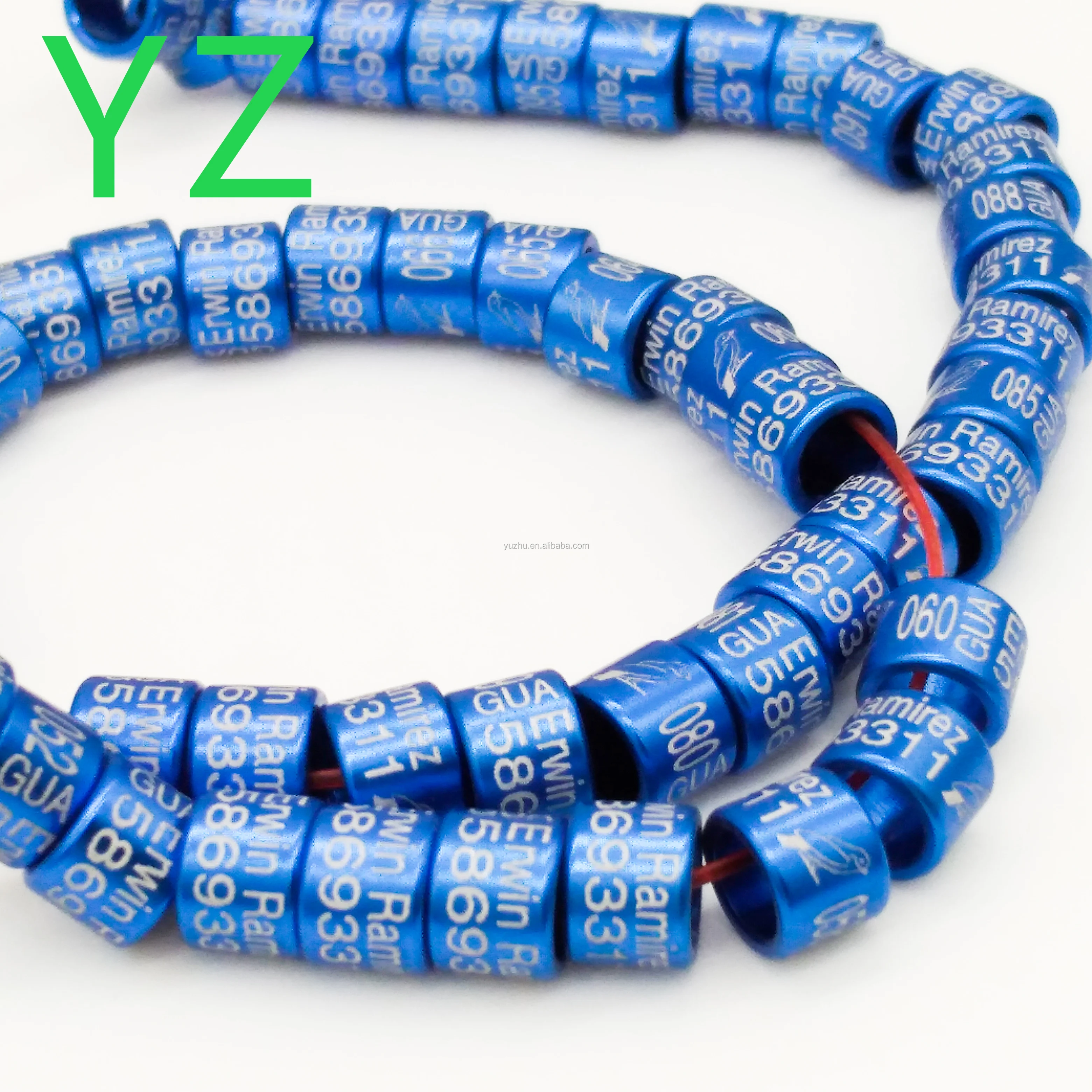 4.5mm BLUE  custom Straight aluminum pigeon ring for birds, such as pigeons / canaries belt / parrots / jade birds