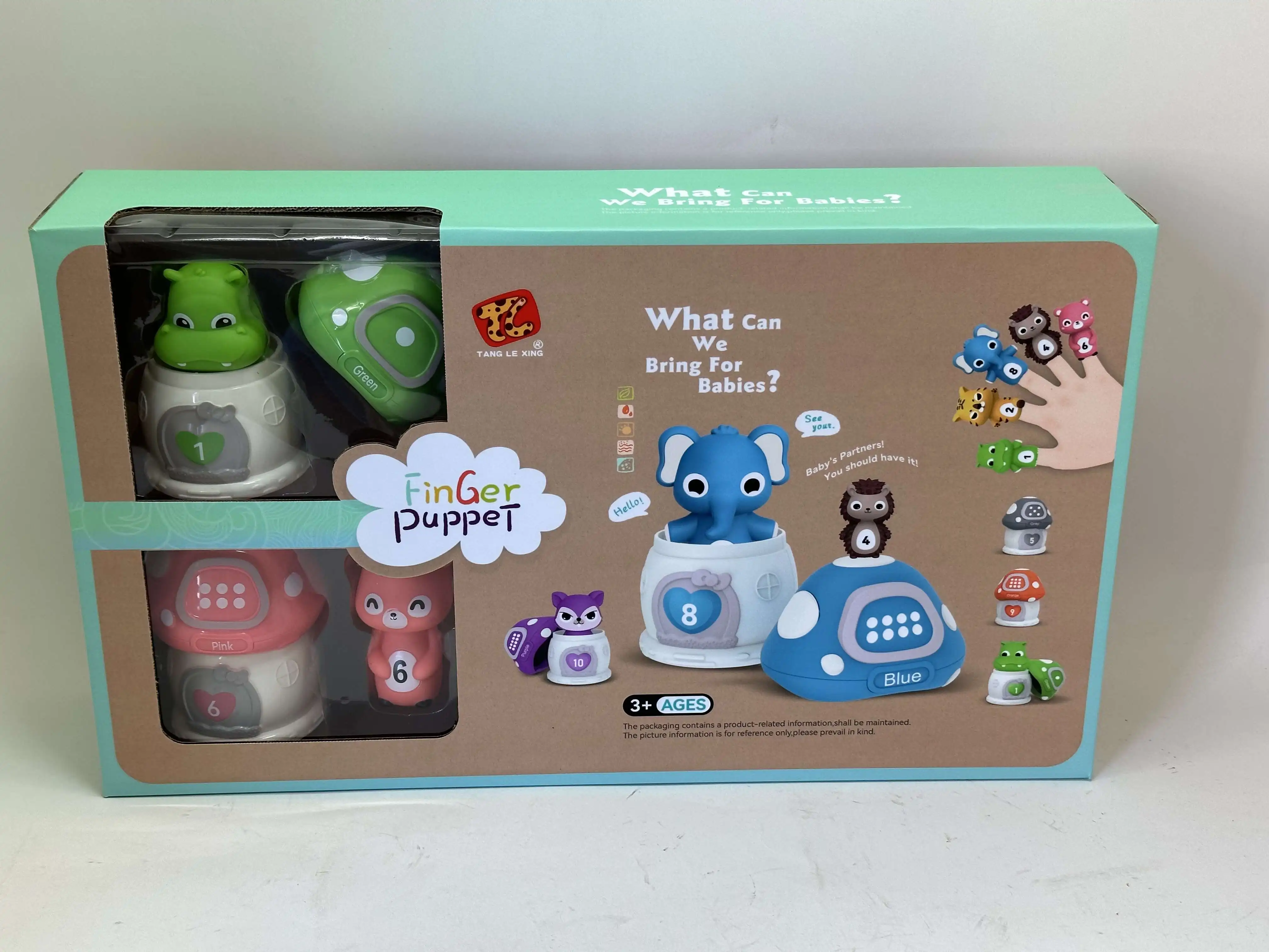 20pcs Farm Animal Finger Puppets Toddler Mushroom House Stacking Toys Baby Gifts for Girls Boys Puppet Theater Product Genre