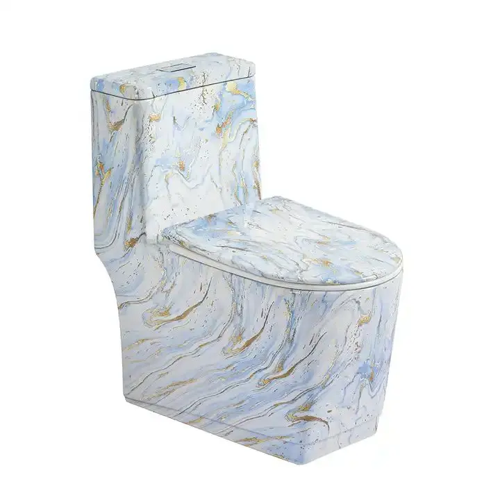 High Quality Square Shape Golden Toilet Bathroom Luxury Ceramic Gold Plated Sanitary Ware Wc Toilet