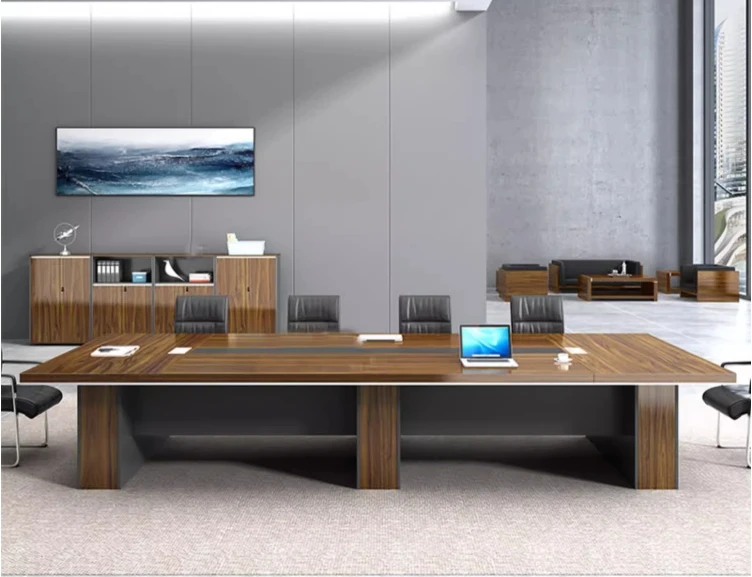Китай Заводская цена современный деревянный длинный офисный стол для совещаний
