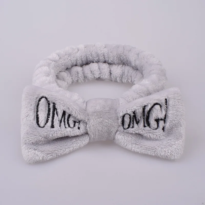 Lucky Girl Wholesale Omg Printed Knitted Embroidery Designer Famous Brand Skincare Spa Yoga Sports Coral Fleece Headband