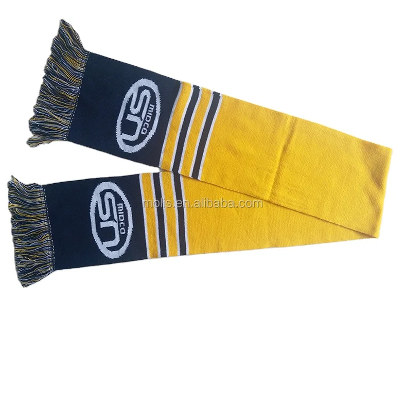wholesale cheap custom design knitted football scarves