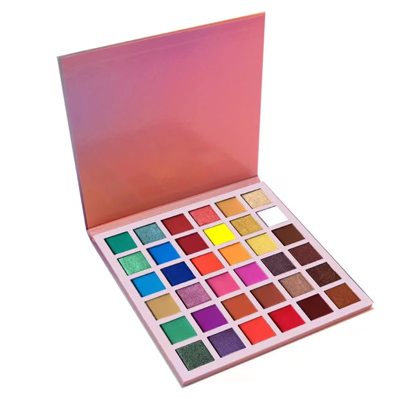 low MOQ makeup vendor no label custom logo private label shaped DIY chameleon glitter high quality pigment eyeshadow palette