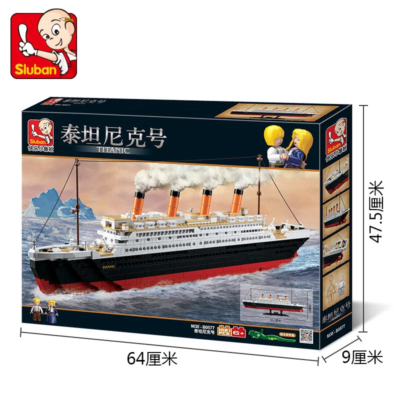Sluban B0577 Building Blocks Bricks Construction Toys Big Size Titanic Model Ship Luxury Cruise for Kids