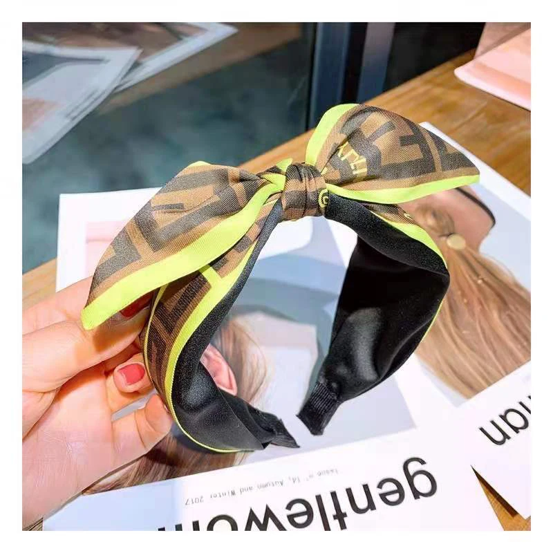 New English ff designer hair band letter crossed wide side non-slip durable hoop bowknot hair hoop jewelry hairbands