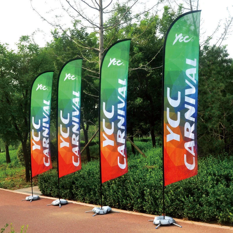 Beach Flag Single Feather Flag With Cross Base and Flagpole Graphic Custom Printing Outdoor Advertising Discounts