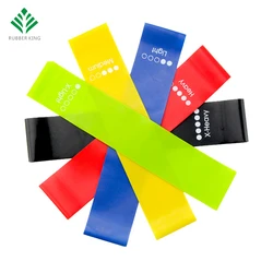 Indoor Factory Make  Your Own Set Custom Logo Workout Plates Rubber Hook Bar Yoga Resistance Loop Exercise Band Roll