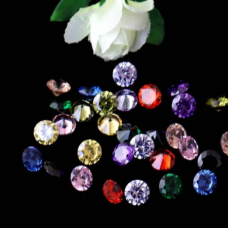 2404 Synthetic zircon bare stone nail zirconium eight center arrows round 0.9~3.5mm- 1000 pieces