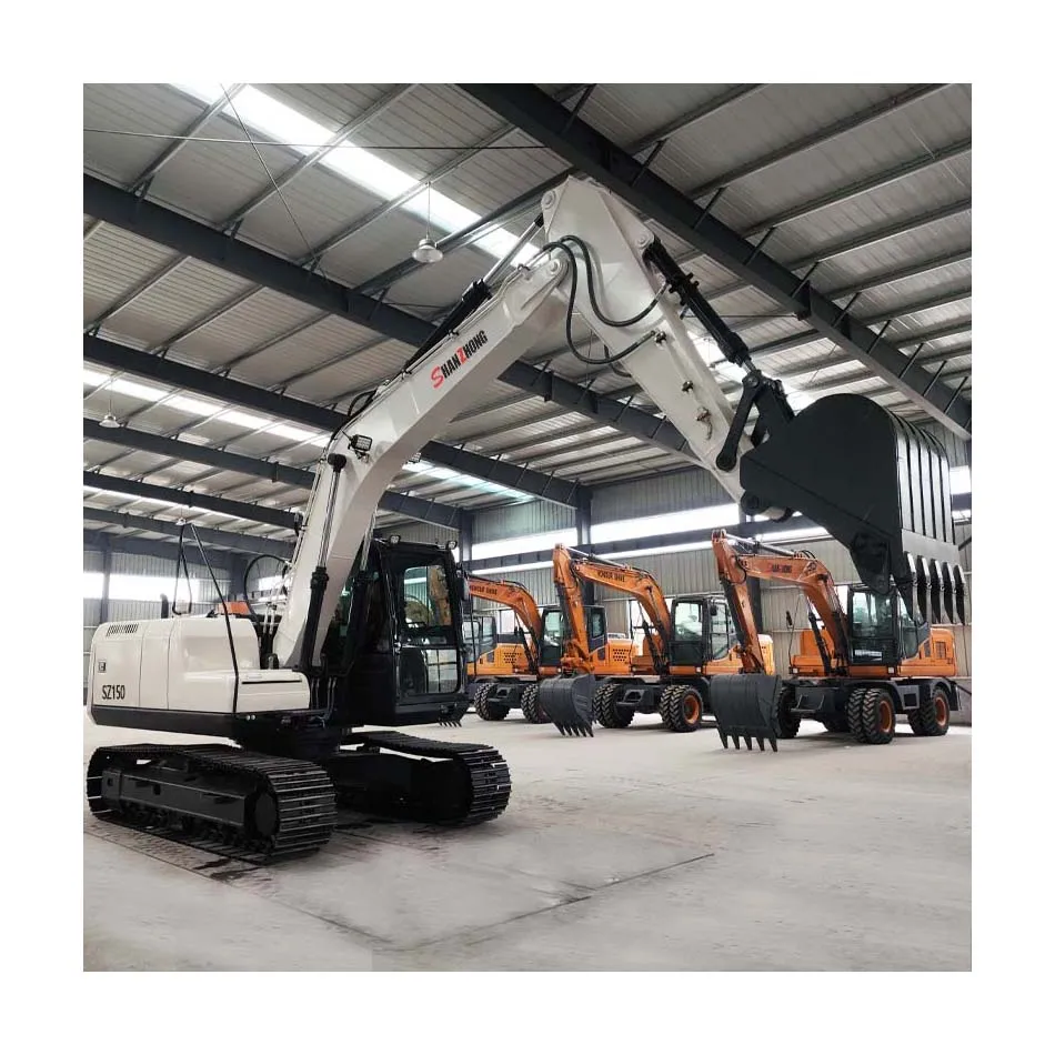 China Top Brand Shanzhong 14Ton SZ150 Medium-sized Hydraulic Tracked Excavator with Powerful Engine
