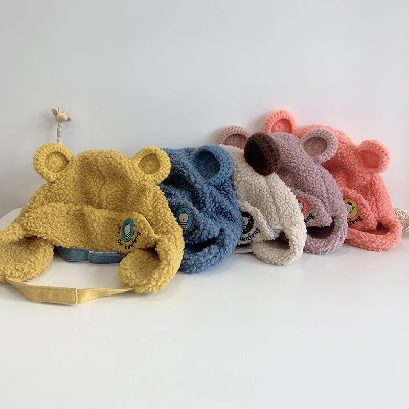 
New Baby Boys Girls Hat Kids Children Ear Flap Muff Winter Warm Plush Cotton Cap Outdoor Lei Feng Cap Beanie Gifts Hat 1-4 Years 