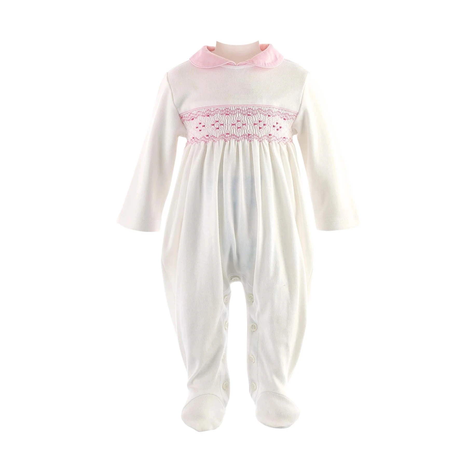 Unisex Baby Organic Cotton Onesie Rompers Jumpsuit Footed Pajama peter pan collar trimmed babygro