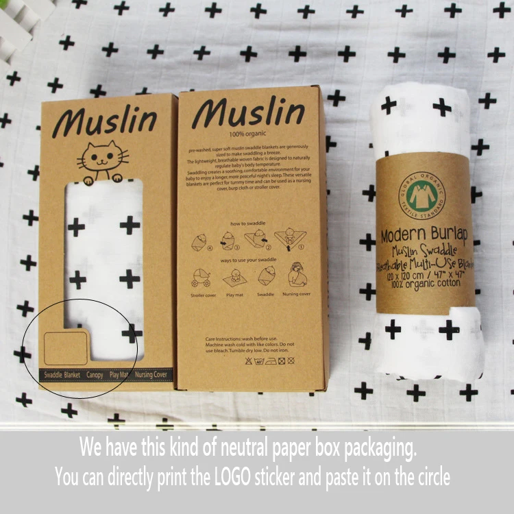 Price 2 layers 100% Organic Cotton  Newborn Baby Knit Muslin Gauze Baby Swaddle Blanket