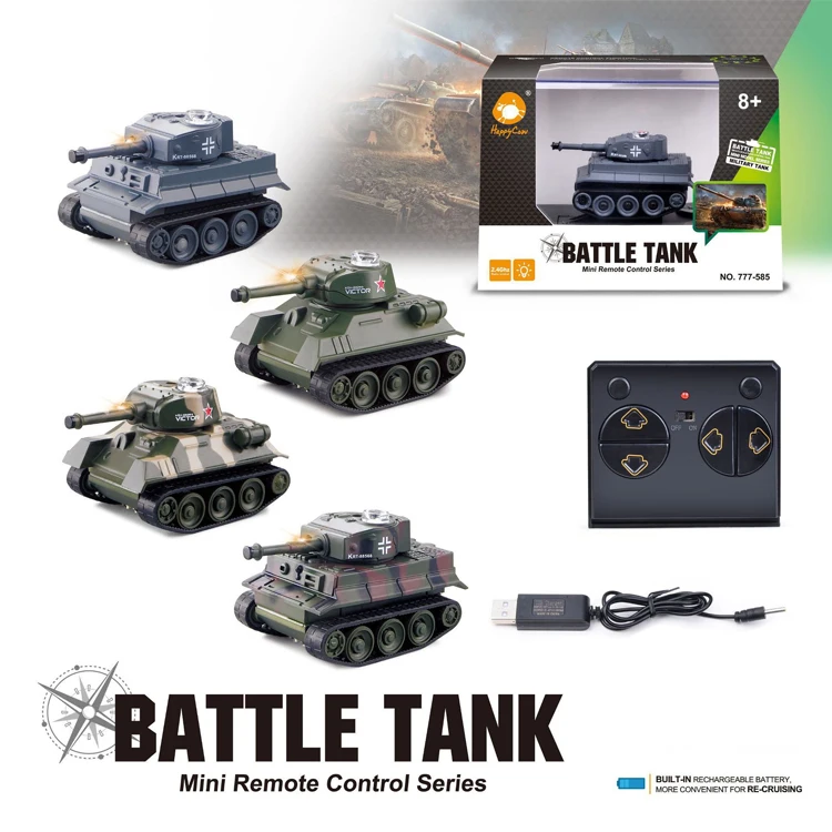 Children New High Quality Built in Rechargeable Battery 49MHz RC Tank Remote Control RC Battle Mini Tank For Kids